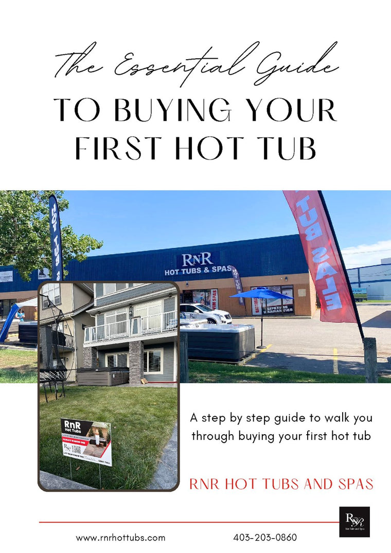 The cover of RnR's guide to buying your first hot tub