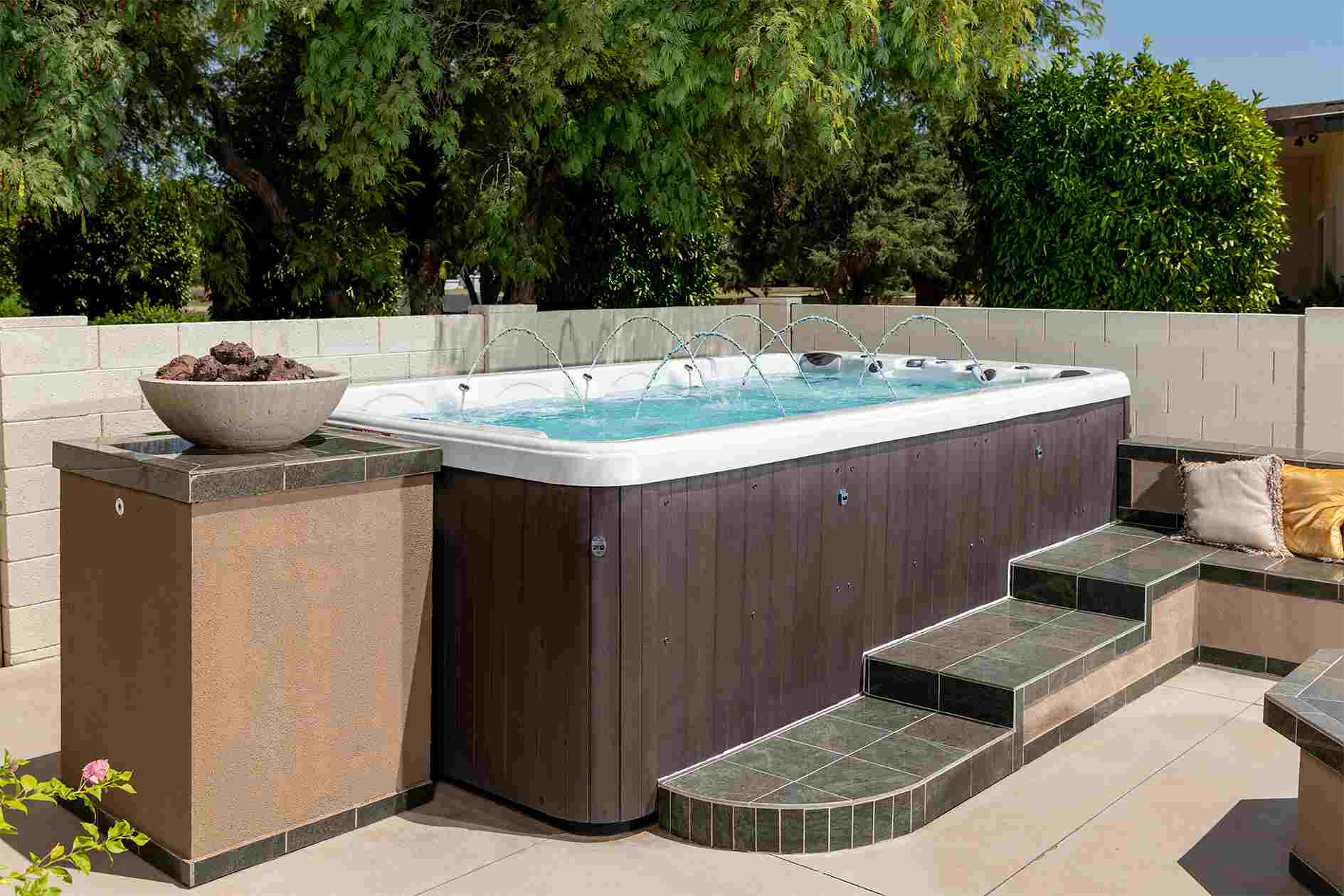 Swim spa installation outdoor